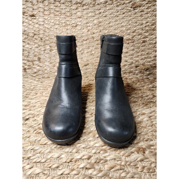 Keen Kate Womens Mid Boots Size 7.5 Black Leather Zip Fashion Ankle Biker - Picture 4 of 13